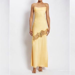 meshki chandra lace satin dress